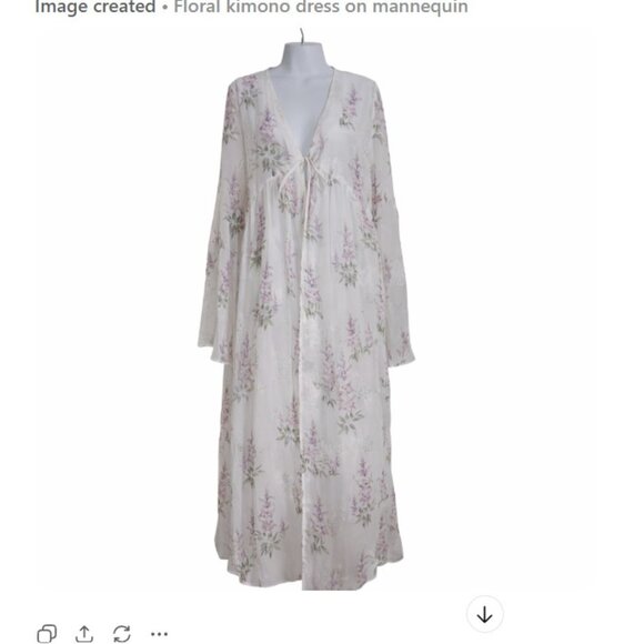 ACOA Collection Fairy Whimsical Coquette Embroidered Sheer Floral L - Picture 12 of 12